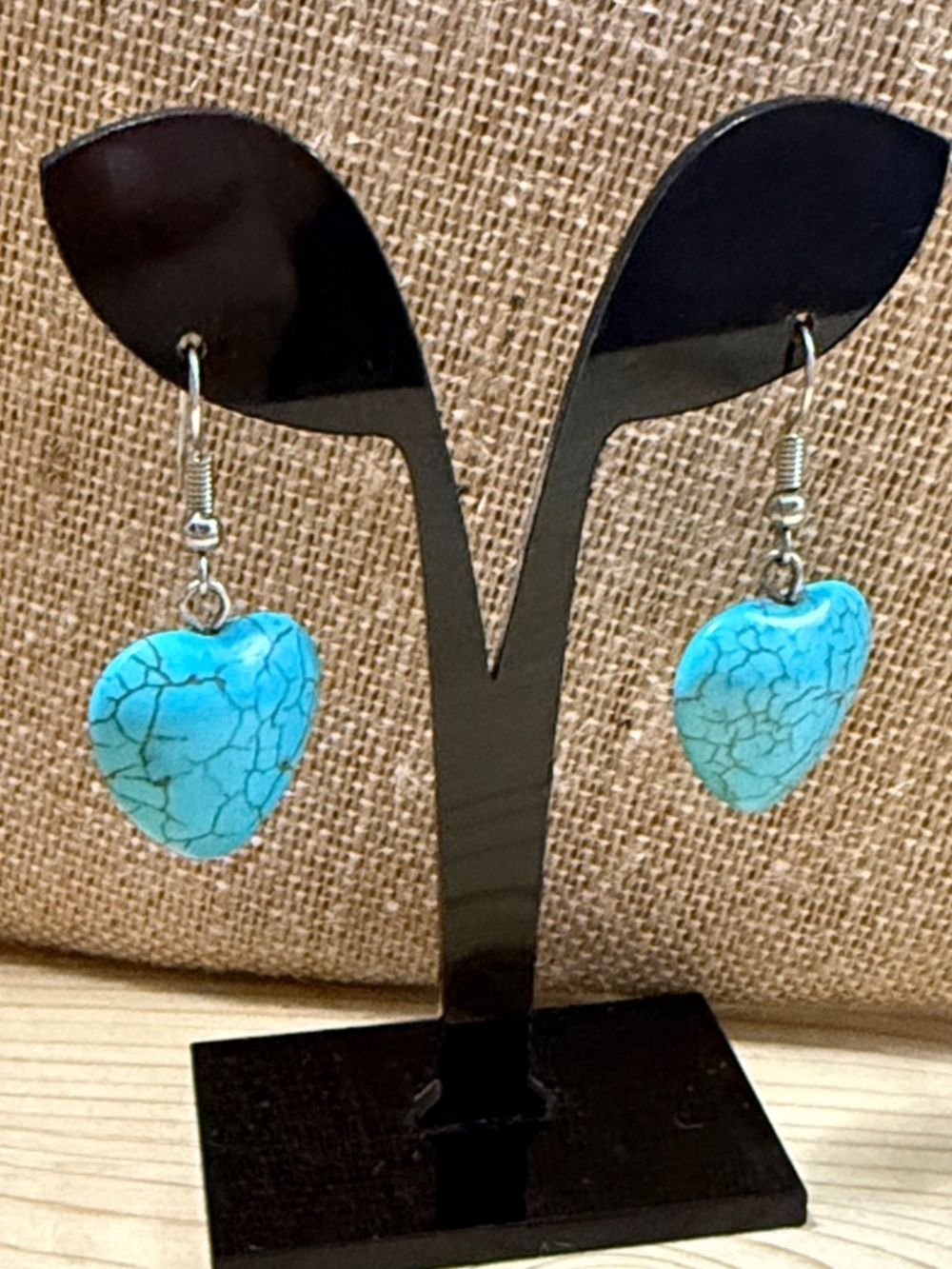 Fashion Jewelry Turquoise Heart Dangle Earrings